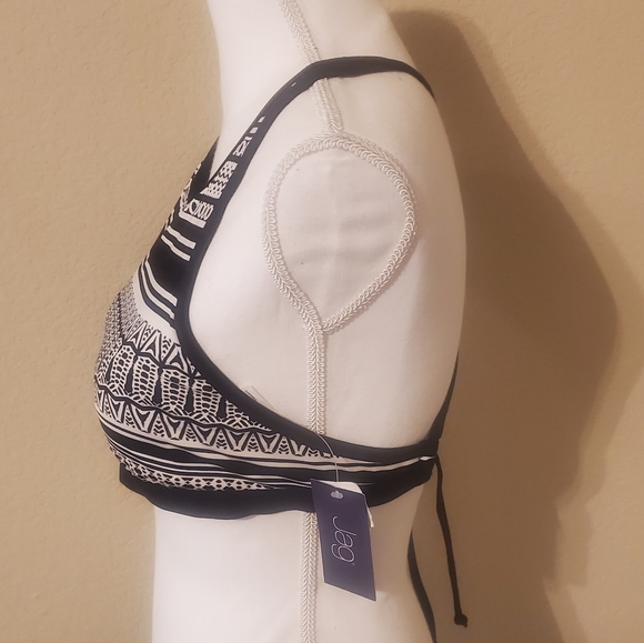Jag Black Noir High Neck Bra/ Bikini Halter Top Criss-Cross Strap Back S… - Picture 2 of 10
